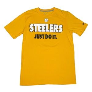 Nike Men’s NFL Pittsburgh Steelers Just Do It Gold T-Shirt Size M.